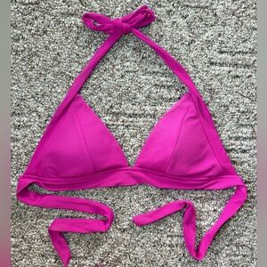 BECCA Ribbed Halter Triangle Bikini Top